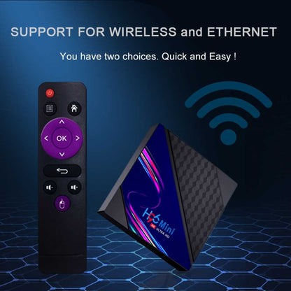 H96 Mini V8 4K Smart TV Box with Remote Control, Android 10.0, RK3228A Quad-core Cortex-A7, 1GB+8GB, Built-in TikTok, Support DLNA / HDMI / USBx2 / 2.4G WIFI, Plug Type:AU Plug - RK3228A by PMC Jewellery | Online Shopping South Africa | PMC Jewellery | Buy Now Pay Later Mobicred