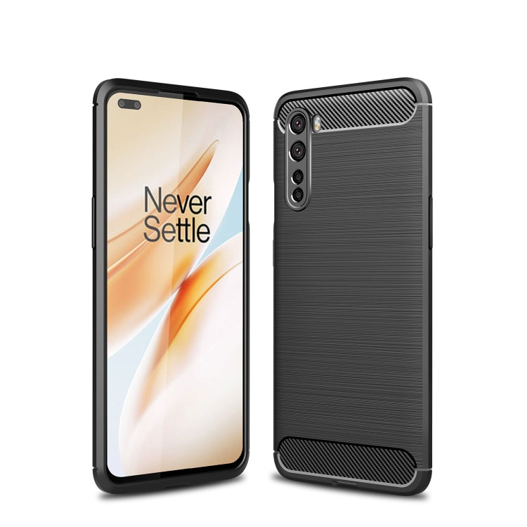 For OnePlus Nord Brushed Texture Carbon Fiber TPU Case(Black) - OnePlus Cases by PMC TechLife | Online Shopping South Africa | PMC TechLife