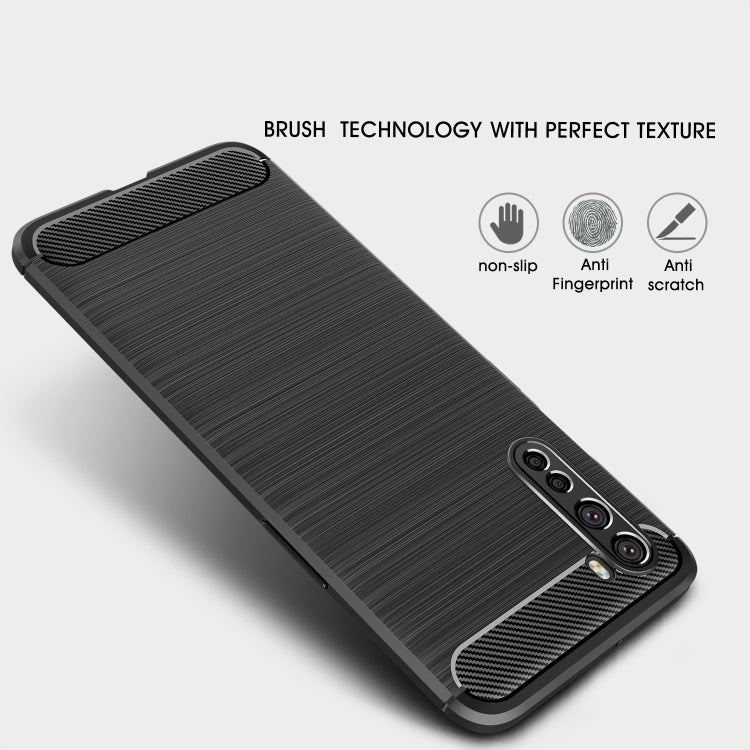 For OnePlus Nord Brushed Texture Carbon Fiber TPU Case(Black) - OnePlus Cases by PMC TechLife | Online Shopping South Africa | PMC TechLife