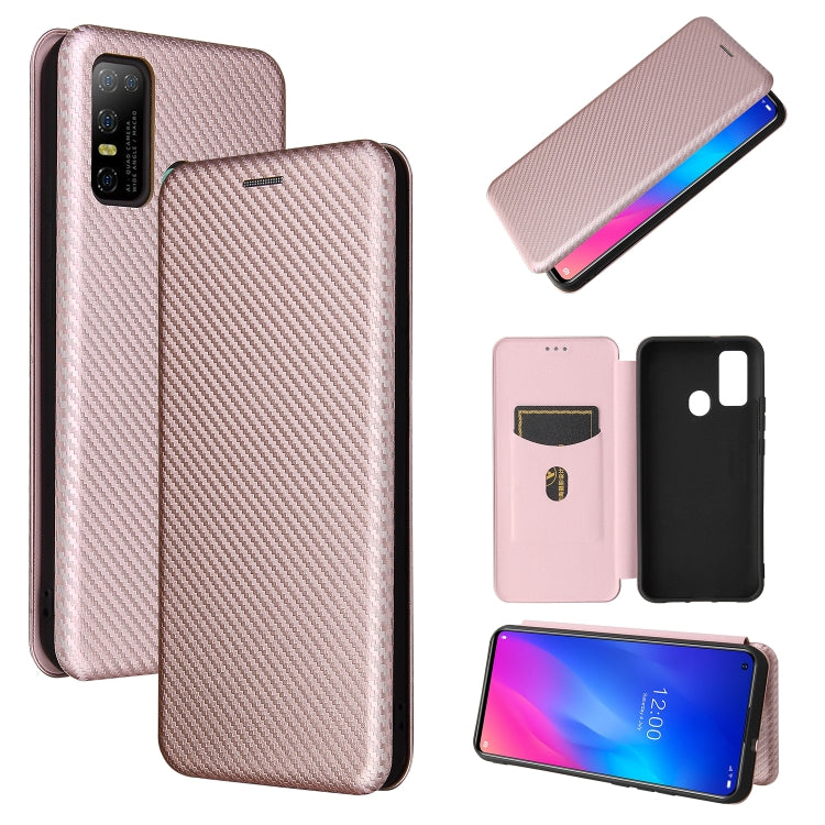For DOOGEE N30 Carbon Fiber Texture Horizontal Flip TPU + PC + PU Leather Case with Card Slot(Pink) - More Brand by PMC Jewellery | Online Shopping South Africa | PMC Jewellery | Buy Now Pay Later Mobicred
