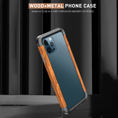 For iPhone 12 Pro Max R-JUST Metal + Wood Frame Protective Case - iPhone 12 Pro Max Cases by R-JUST | Online Shopping South Africa | PMC Jewellery | Buy Now Pay Later Mobicred