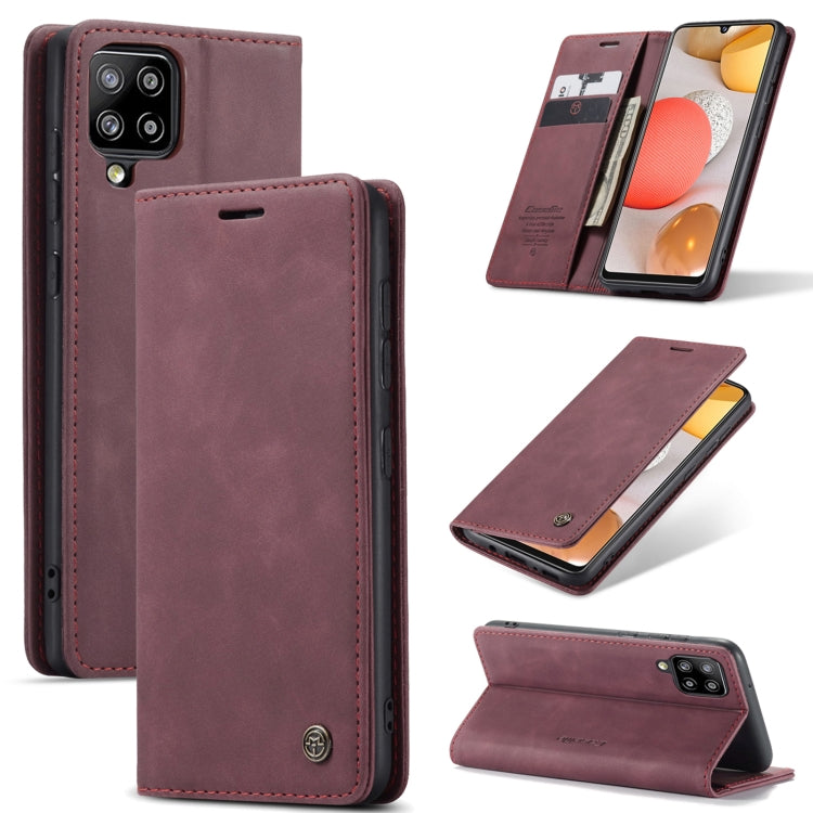 For Samsung Galaxy A42 5G CaseMe-013 Multifunctional Retro Frosted Horizontal Flip Leather Case with Card Slot & Holder & Wallet(Wine Red) - Galaxy Phone Cases by CaseMe | Online Shopping South Africa | PMC Jewellery | Buy Now Pay Later Mobicred