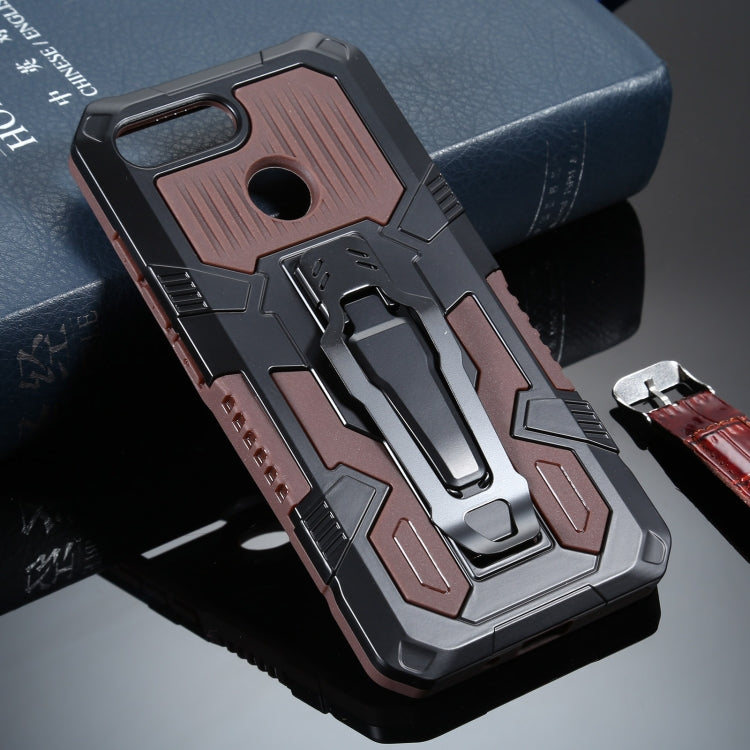 For Xiaomi Redmi 6 Armor Warrior Shockproof PC + TPU Protective Case(Coffee) - Xiaomi Cases by PMC TechLife | Online Shopping South Africa | PMC TechLife