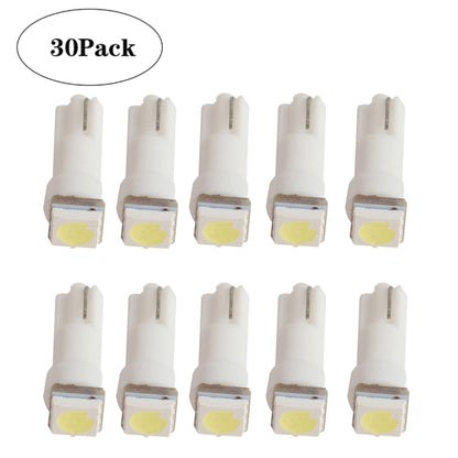 30 PCS T5 1LED SMD-5050 Car Modification LED Indicator Light White Light - Clearance Lights by PMC Jewellery | Online Shopping South Africa | PMC Jewellery | Buy Now Pay Later Mobicred