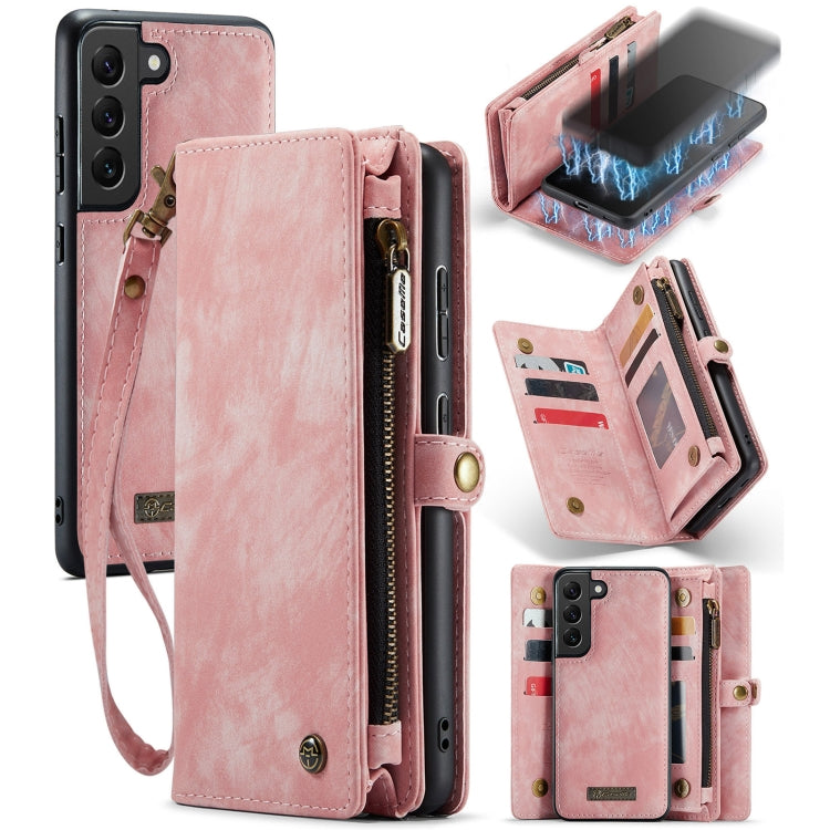 For Samsung Galaxy S21 5G CaseMe-008 Detachable Multifunctional Flip Leather Phone Case(Pink) - Galaxy S21 5G Cases by CaseMe | Online Shopping South Africa | PMC Jewellery | Buy Now Pay Later Mobicred