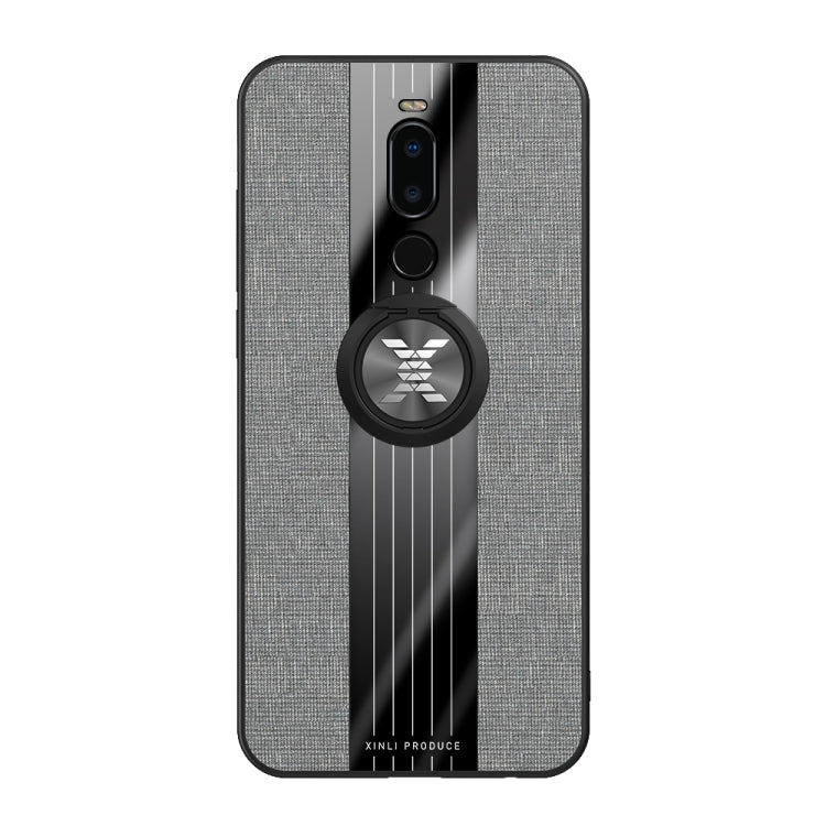 For Meizu Note 8 XINLI Stitching Cloth Texture Shockproof TPU Protective Case with Ring Holder(Grey) - More Brand by XINLI | Online Shopping South Africa | PMC Jewellery | Buy Now Pay Later Mobicred