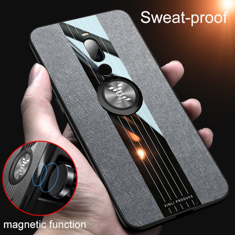 For Meizu Note 8 XINLI Stitching Cloth Texture Shockproof TPU Protective Case with Ring Holder(Brown) - More Brand by XINLI | Online Shopping South Africa | PMC Jewellery | Buy Now Pay Later Mobicred