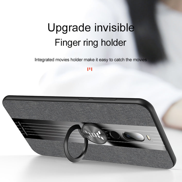For Meizu Note 8 XINLI Stitching Cloth Texture Shockproof TPU Protective Case with Ring Holder(Brown) - More Brand by XINLI | Online Shopping South Africa | PMC Jewellery | Buy Now Pay Later Mobicred