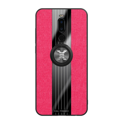 For Meizu Note 8 XINLI Stitching Cloth Texture Shockproof TPU Protective Case with Ring Holder(Red) - Meizu by XINLI | Online Shopping South Africa | PMC Jewellery | Buy Now Pay Later Mobicred