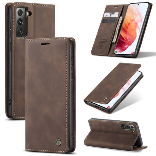 For Samsung Galaxy S21+ 5G CaseMe 013 Multifunctional Horizontal Flip Leather Case with Holder & Card Slot & Wallet(Coffee) - Galaxy S21+ 5G Cases by CaseMe | Online Shopping South Africa | PMC Jewellery | Buy Now Pay Later Mobicred