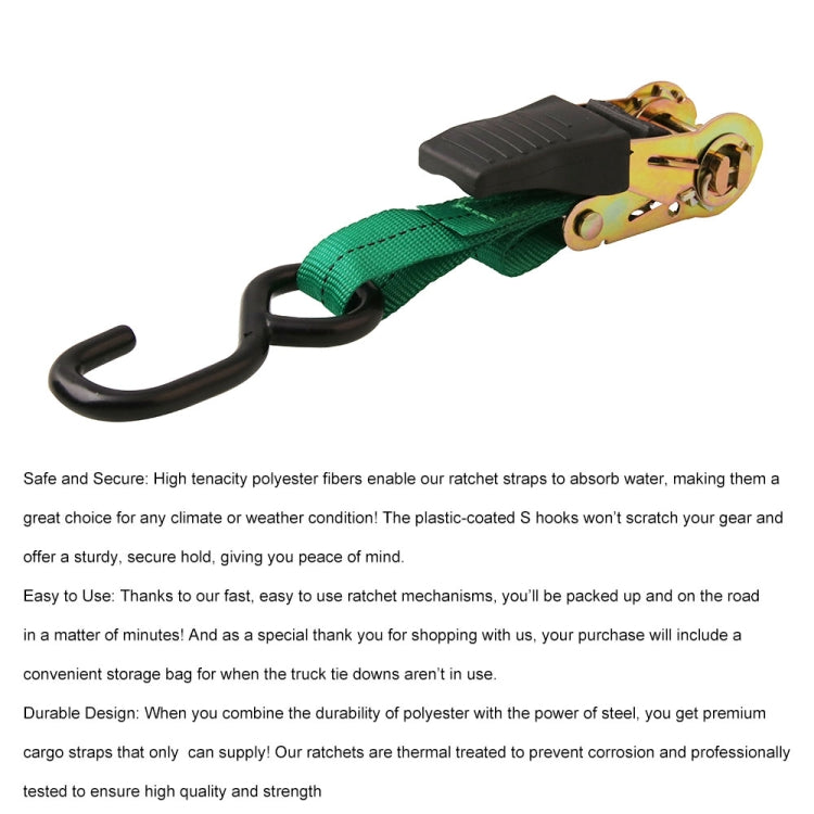 4 PCS Car / Motorcycle Ratchet Strap Tightening - Towing Bars by PMC TechLife | Online Shopping South Africa | PMC TechLife | Buy Now Pay Later Mobicred