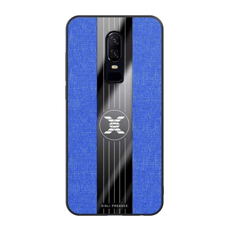 For OnePlus 6 XINLI Stitching Cloth Texture Shockproof TPU Protective Case(Blue) - OnePlus Cases by XINLI | Online Shopping South Africa | PMC Jewellery