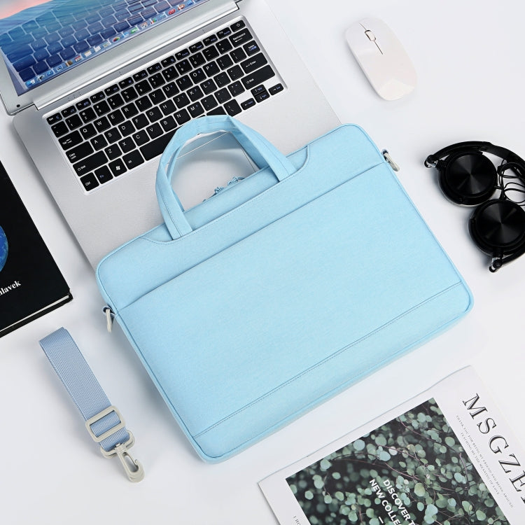 For 15-15.6 inch Laptop Multi-function Laptop Single Shoulder Bag Handbag(Light Blue) - 13.3 inch by PMC Jewellery | Online Shopping South Africa | PMC Jewellery | Buy Now Pay Later Mobicred