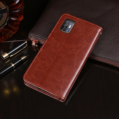 For HTC Desire 21 Pro 5G idewei Crazy Horse Texture Horizontal Flip Leather Case with Holder & Card Slots & Wallet(Brown) - HTC by idewei | Online Shopping South Africa | PMC Jewellery | Buy Now Pay Later Mobicred