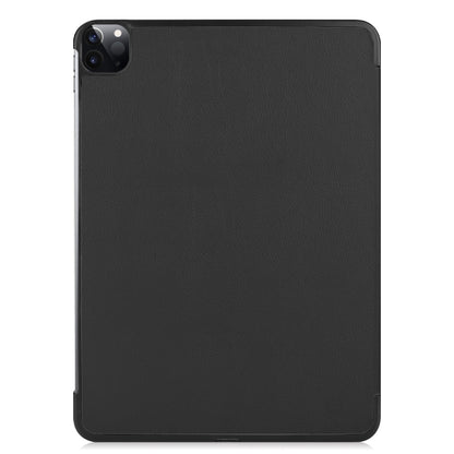 For  iPad Air 13 2024 / Pro 12.9 2022 Custer Texture 3-folding Smart Leather Tablet Case(Black) - iPad Pro 12.9 (2022/2021) Cases by PMC Jewellery | Online Shopping South Africa | PMC Jewellery | Buy Now Pay Later Mobicred