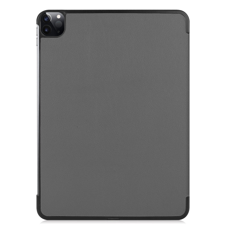 For  iPad Air 13 2024 / Pro 12.9 2022 Custer Texture 3-folding Smart Leather Tablet Case(Grey) - iPad Pro 12.9 (2022/2021) Cases by PMC Jewellery | Online Shopping South Africa | PMC Jewellery | Buy Now Pay Later Mobicred