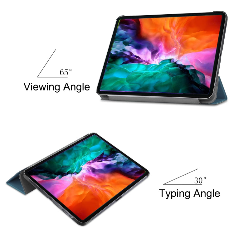 For  iPad Air 13 2024 / Pro 12.9 2022 Custer Texture 3-folding Smart Leather Tablet Case(Dark Green) - iPad Pro 12.9 (2022/2021) Cases by PMC TechLife | Online Shopping South Africa | PMC TechLife | Buy Now Pay Later Mobicred