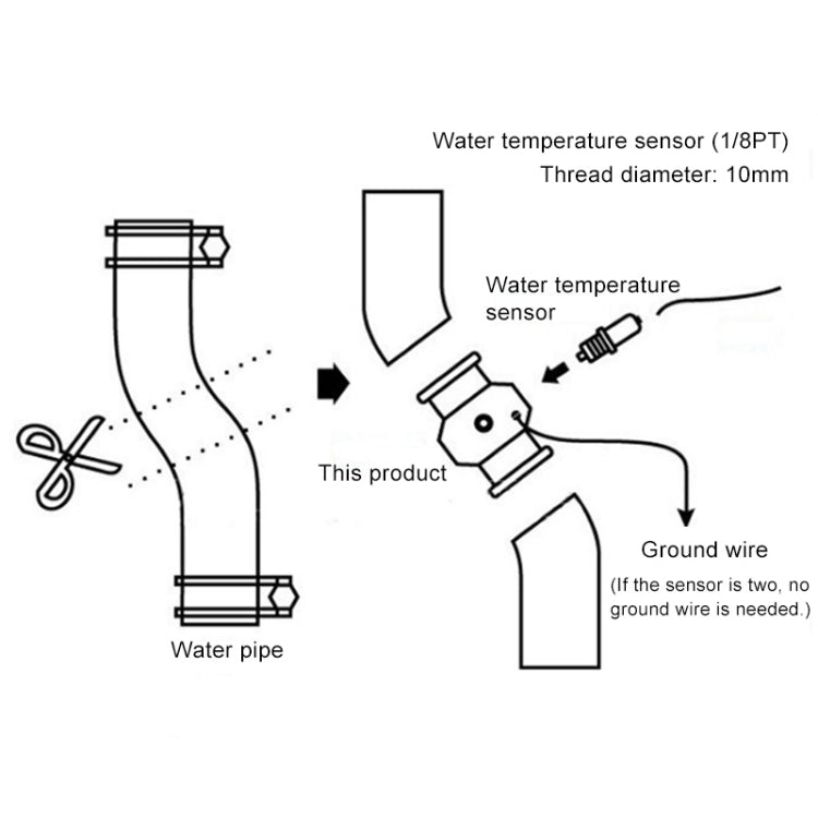 Car Water Temperature Meter Temperature Gauge Joint Pipe Radiator Sensor Adaptor Clamps, Size:26mm(Blue) - Engine Fittings by PMC TechLife | Online Shopping South Africa | PMC TechLife | Buy Now Pay Later Mobicred