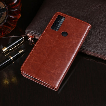 For TCL 20 SE idewei Crazy Horse Texture Horizontal Flip Leather Case with Holder & Card Slots & Wallet(Brown) - More Brand by idewei | Online Shopping South Africa | PMC Jewellery | Buy Now Pay Later Mobicred