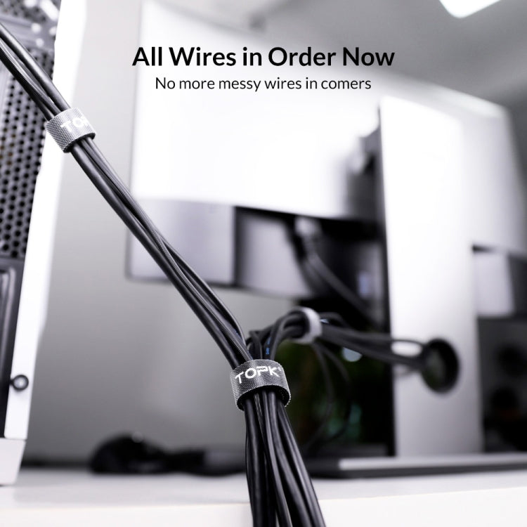 4 PCS TOPK Reusable & Dividable Nylon Tie-wraps Hook and Loop Fastener Cable Ties, Length:5m - Cable Organizer by TOPK | Online Shopping South Africa | PMC TechLife | Buy Now Pay Later Mobicred