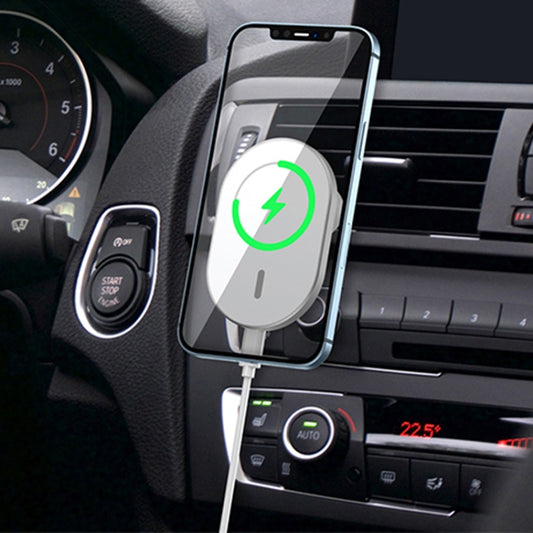 WiWU CH-306 15W Liberator 360 Degree Rotation Magnetic Car Wireless Charging Stand(Silver) - Wireless Charger Holders by WIWU | Online Shopping South Africa | PMC Jewellery | Buy Now Pay Later Mobicred