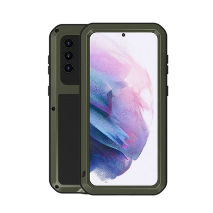 For Samsung Galaxy S21+ 5G LOVE MEI Metal Shockproof Waterproof Dustproof Protective Case with Glass(Army Green) - Galaxy S21+ 5G Cases by LOVE MEI | Online Shopping South Africa | PMC Jewellery | Buy Now Pay Later Mobicred