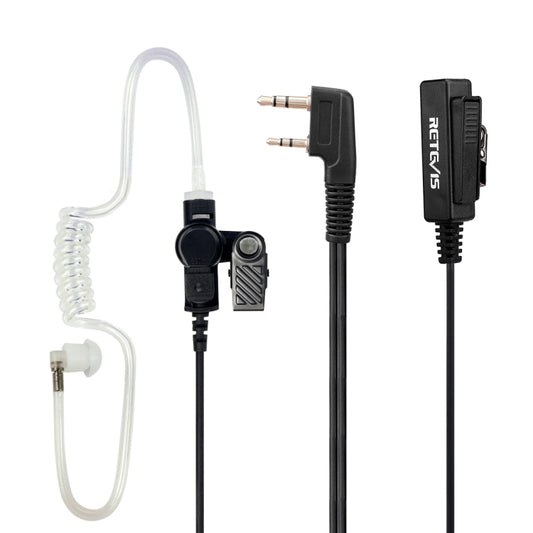 RETEVIS TK 2 Pin Long Clip Air Guide Covert Acoustic Tube Earpiece Speaker Microphone for H-777 / RT-5R / RT-5RV / RT-B6 - Microphones & Headsets by RETEVIS | Online Shopping South Africa | PMC Jewellery | Buy Now Pay Later Mobicred