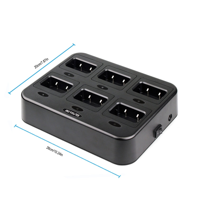 RETEVIS RTC21 Multi-function Six-Way Walkie Talkie Charger for Retevis RT21/RT24, US Plug - free shipping - PMC Jewellery - Order now!