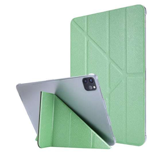 For iPad Air 13 2024 / iPad Pro 12.9 2022 / 2021 Silk Texture Horizontal Deformation Flip Leather Tablet Case with Holder(Green) - iPad Pro 12.9 (2022/2021) Cases by PMC Jewellery | Online Shopping South Africa | PMC Jewellery | Buy Now Pay Later Mobicred