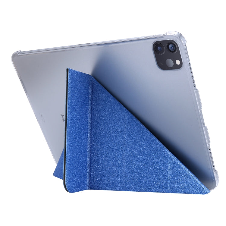 For iPad Air 13 2024 / iPad Pro 12.9 2022 / 2021 Silk Texture Horizontal Deformation Flip Leather Tablet Case with Holder(Blue) - iPad Pro 12.9 (2022/2021) Cases by PMC Jewellery | Online Shopping South Africa | PMC Jewellery | Buy Now Pay Later Mobicred