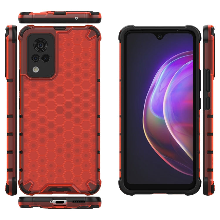 For vivo V21 Shockproof Honeycomb PC + TPU Case(Red) - vivo Cases by PMC TechLife | Online Shopping South Africa | PMC TechLife | Buy Now Pay Later Mobicred