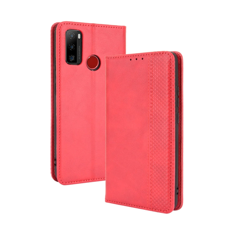 For Ulefone Note 10 Magnetic Buckle Retro Crazy Horse Texture Horizontal Flip Leather Case with Holder & Card Slots & Photo Frame(Red) - Ulefone Cases by PMC Jewellery | Online Shopping South Africa | PMC Jewellery | Buy Now Pay Later Mobicred