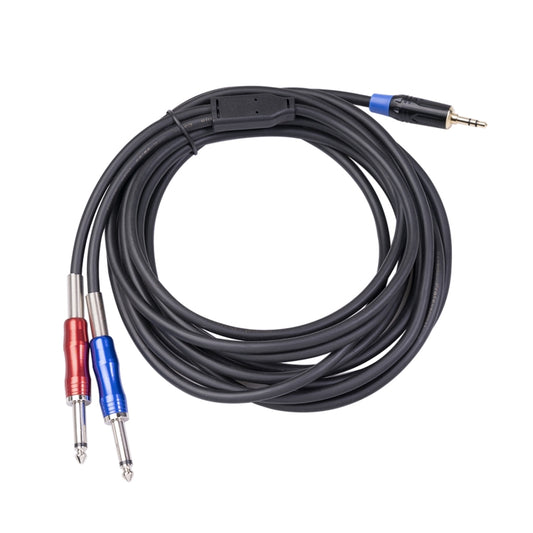 TC195BULS01-50 3.5mm Male to Dual 6.35mm Mono Male Audio Cable, Length:5m - Microphone Audio Cable & Connector by PMC Jewellery | Online Shopping South Africa | PMC Jewellery | Buy Now Pay Later Mobicred