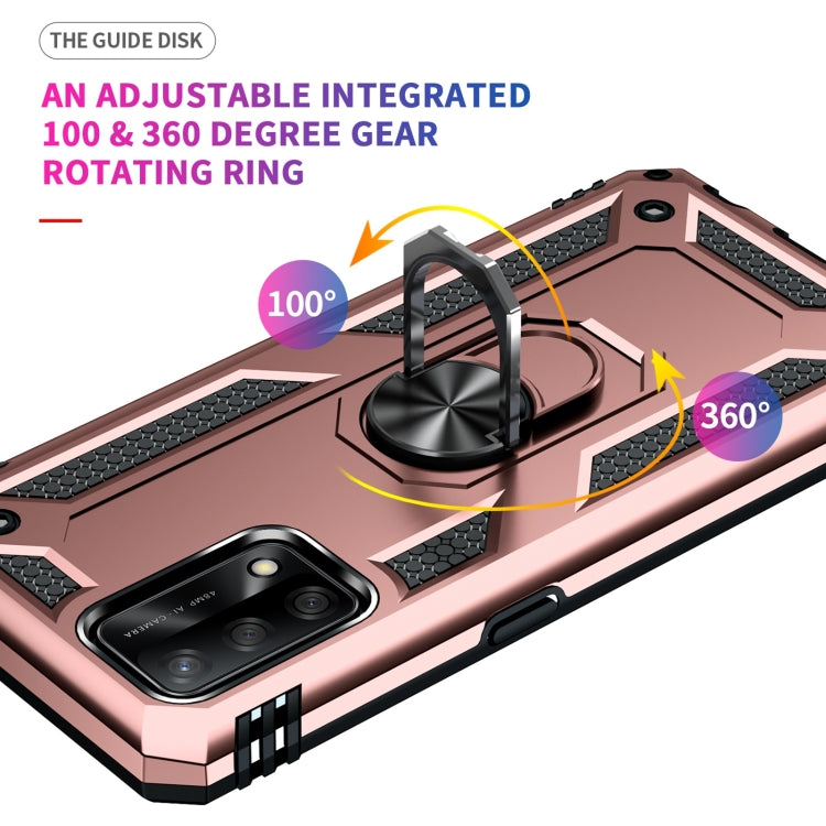 For OPPO A74 4G / F19 Shockproof TPU + PC Protective Case with 360 Degree Rotating Holder(Rose Gold) - OPPO Cases by PMC Jewellery | Online Shopping South Africa | PMC Jewellery | Buy Now Pay Later Mobicred