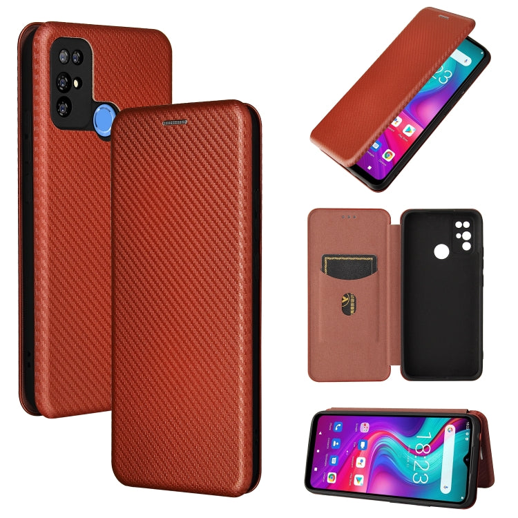 For Doogee X96 Pro Carbon Fiber Texture Horizontal Flip TPU + PC + PU Leather Case with Card Slot(Brown) - More Brand by PMC Jewellery | Online Shopping South Africa | PMC Jewellery | Buy Now Pay Later Mobicred