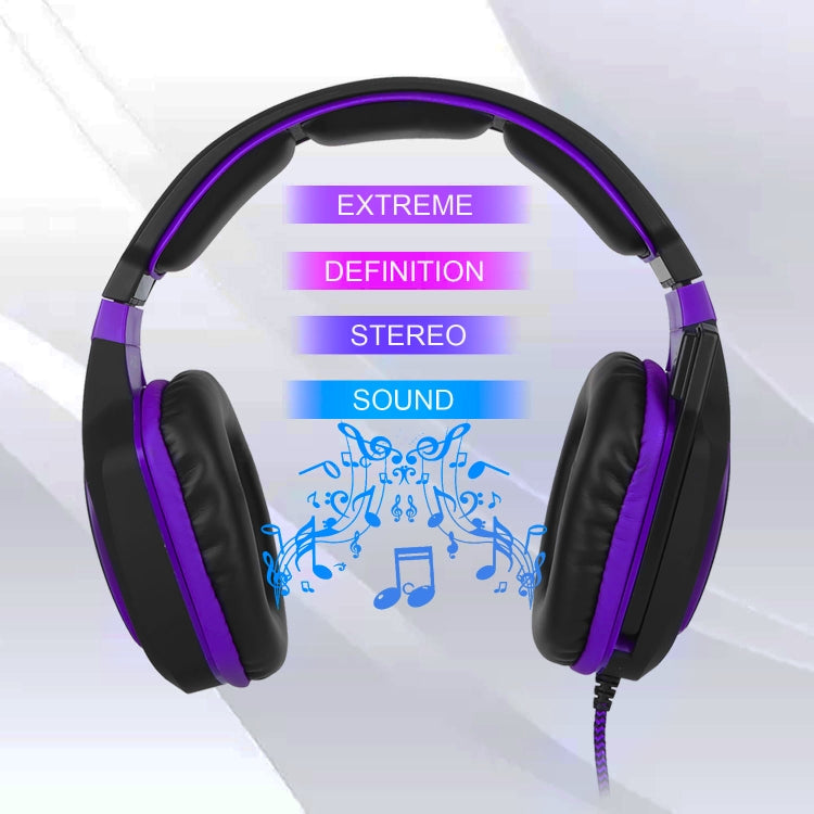 Anivia AH28 3.5mm Stereo Sound Wired Gaming Headset with Microphone(Black Purple) - Multimedia Headset by SADES | Online Shopping South Africa | PMC Jewellery | Buy Now Pay Later Mobicred