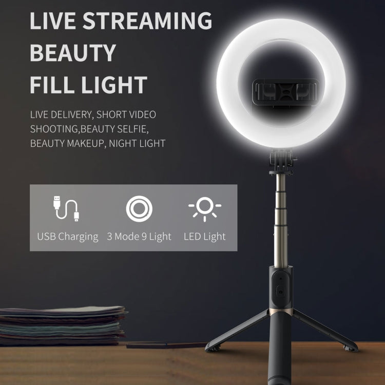 Q07 6 Inch Ring Light Portable Bluetooth Selfie Stick Tripod - Selfie Sticks by PMC Jewellery | Online Shopping South Africa | PMC Jewellery | Buy Now Pay Later Mobicred