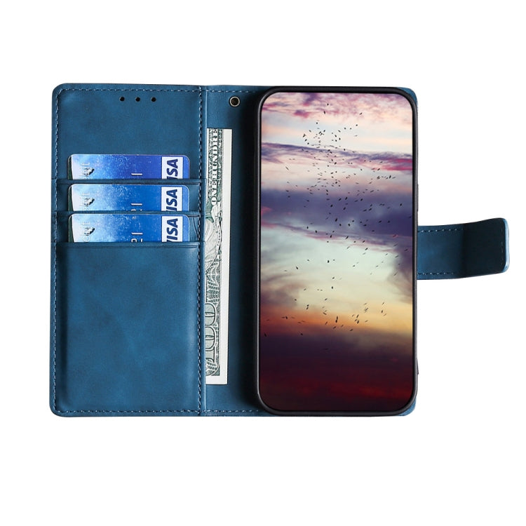 For Samsung Galaxy A7 (2017) A720 Skin Feel Crocodile Texture Magnetic Clasp Horizontal Flip PU Leather Case with Holder & Card Slots & Wallet(Blue) - Galaxy Phone Cases by PMC Jewellery | Online Shopping South Africa | PMC Jewellery