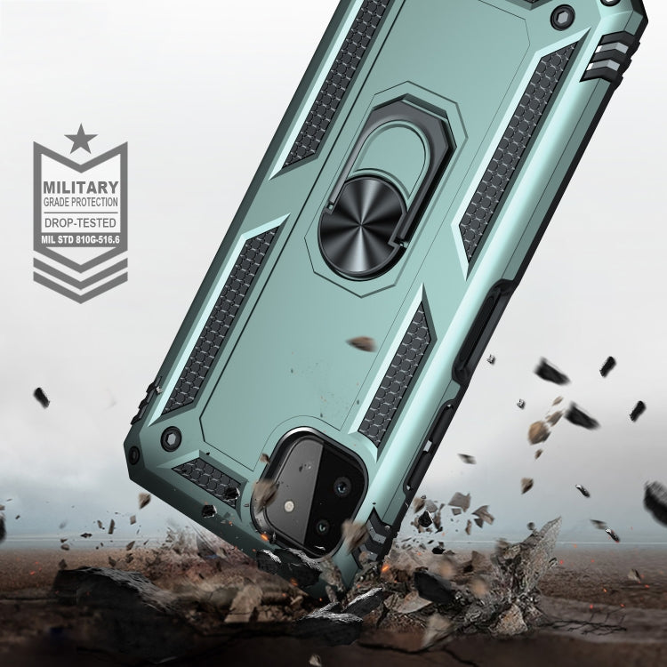 For Samsung Galaxy A22 5G Shockproof TPU + PC Protective Case with 360 Degree Rotating Holder(Dark Green) - Galaxy Phone Cases by PMC TechLife | Online Shopping South Africa | PMC TechLife