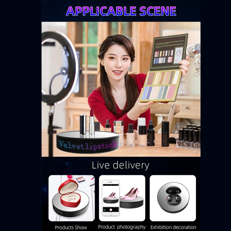 Intelligent APP Screen Display Electric Rotating Turntable Mirror Display Stand Live Broadcast Video Shooting Props Turntable(Blue Light) - free shipping - PMc TechLife - Order now!