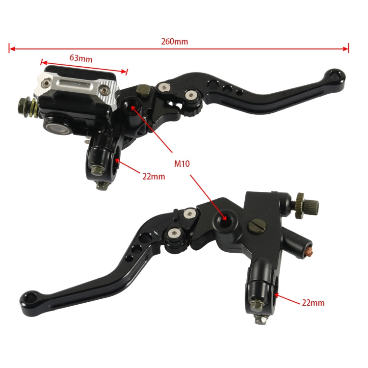 1 Pair A6313-02 22mm Motorcycle Brake and Clutch Master Cylinder Hydraulic Handbrake Handle(Black) - Motorbike Brakes by PMC Jewellery | Online Shopping South Africa | PMC Jewellery | Buy Now Pay Later Mobicred