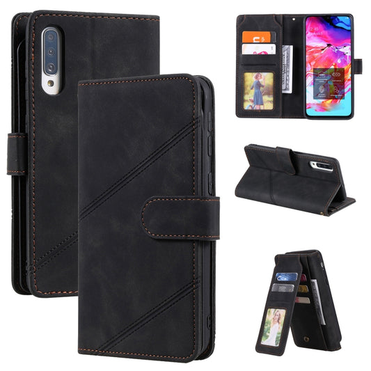 For Samsung Galaxy A70 Skin Feel Business Horizontal Flip PU Leather Case with Holder & Multi-Card Slots & Wallet & Lanyard & Photo Frame(Black) - Galaxy Phone Cases by PMC Jewellery | Online Shopping South Africa | PMC Jewellery