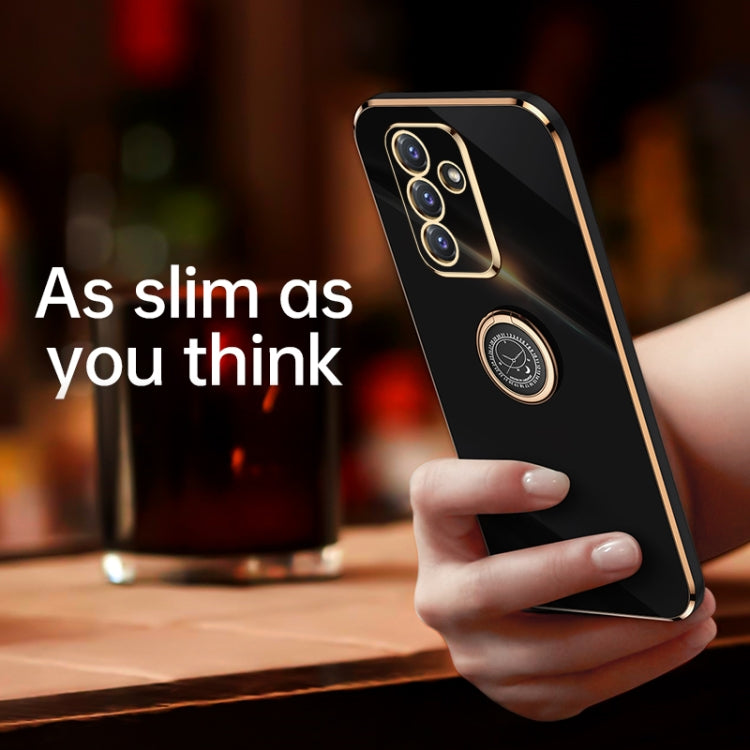 For Samsung Galaxy A82 5G XINLI Straight 6D Plating Gold Edge TPU Shockproof Case with Ring Holder(White) - Galaxy Phone Cases by XINLI | Online Shopping South Africa | PMC TechLife