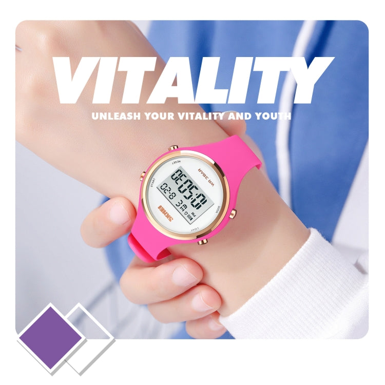 SKMEI 1720 Round Dial LED Digital Display Luminous Silicone Strap Electronic Watch(Purple) - free shipping - PMC TechLife - Order now!