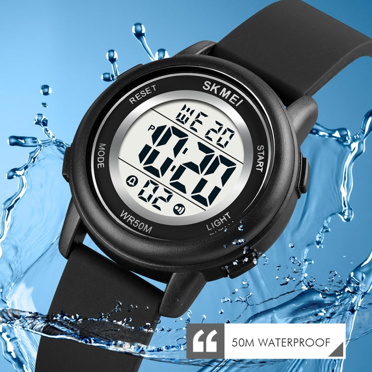 SKMEI 1721 Triplicate Round Dial LED Digital Display Luminous Silicone Strap Electronic Watch(Pink Blue) - free shipping - PMC TechLife - Order now!