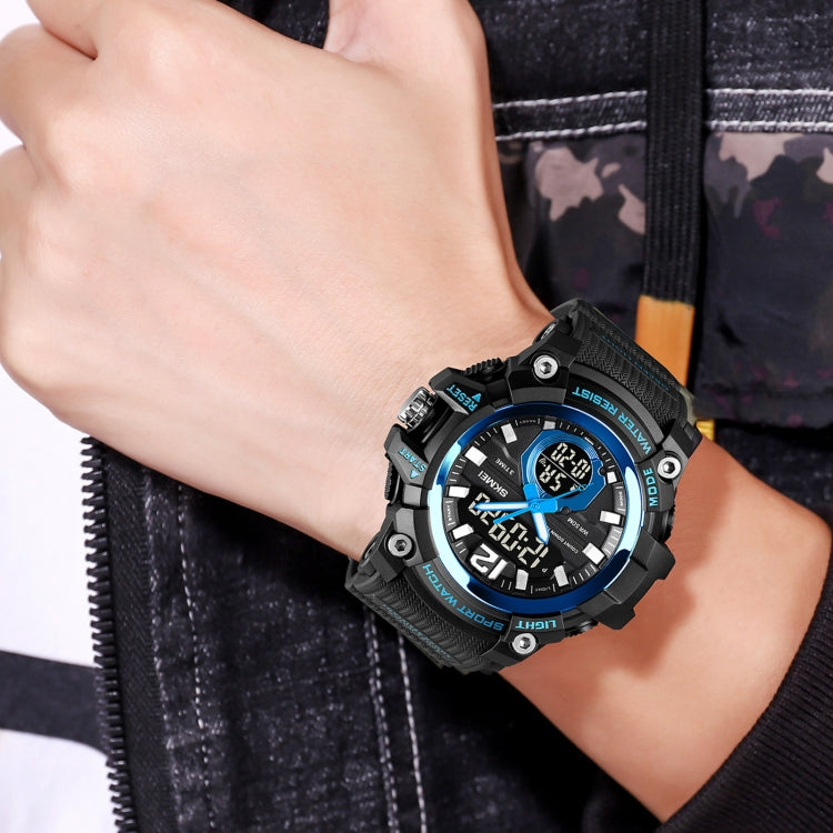 SKMEI 1725 Three Time LED Digital Display Timing Luminous Electronic Watch(Blue) - free shipping - PMC TechLife - Order now!