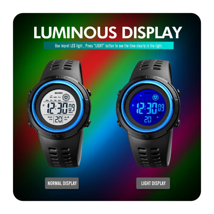 SKMEI 1773 Triplicate Round LED Dual Time Digital Display Colorful Backlight Electronic Watch(Gold Black) - free shipping - PMC TechLife - Order now!