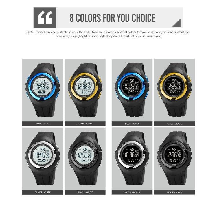 SKMEI 1790 Triplicate Round LED Dual Time Digital Display Luminous Electronic Watch for Men(Black White) - free shipping - PMC TechLife - Order now!