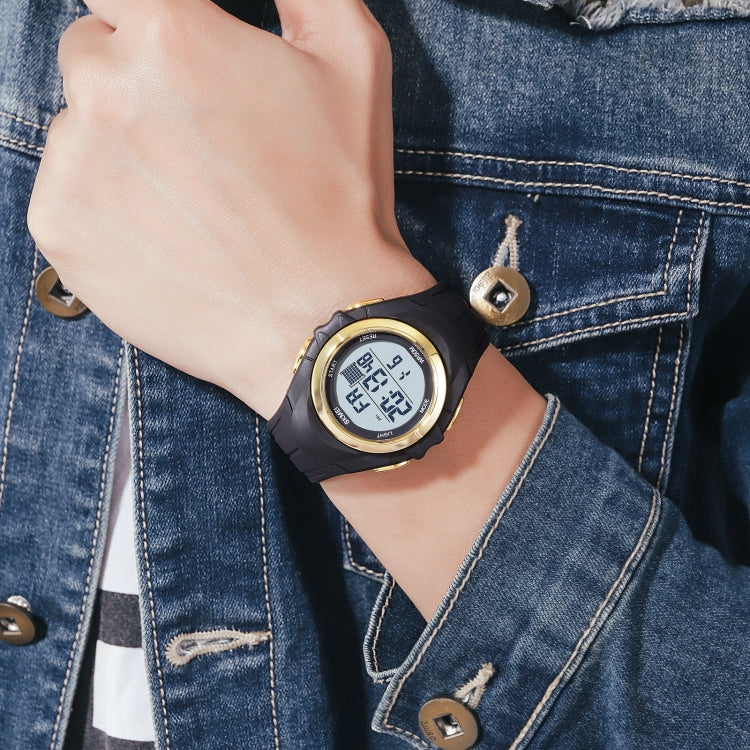 SKMEI 1790 Triplicate Round LED Dual Time Digital Display Luminous Electronic Watch for Men(Gold White) - free shipping - PMC TechLife - Order now!
