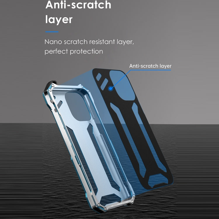 For iPhone 13 Pro Max R-JUST Shockproof Armor Metal Protective Case (Blue) - free shipping - PMC TechLife - Order now!